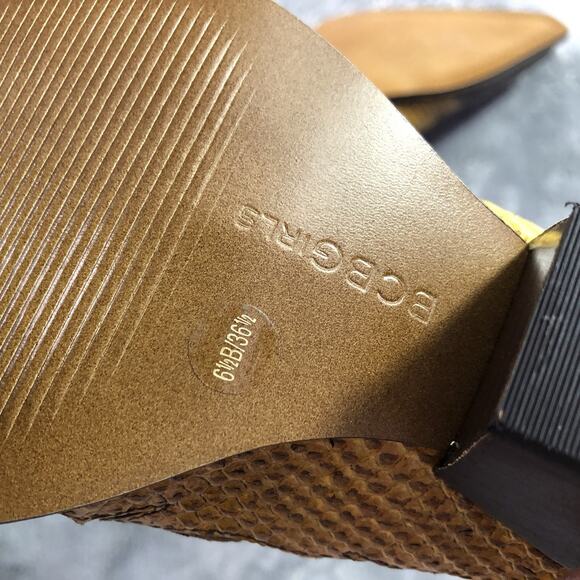 Y2K Women's 6.5B/36 BCBGirls Western Cowboy Boots Slip-On Mules Inlaid leather - Picture 5 of 10